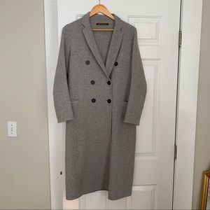 Comptoir des Cotonniers Grey Wool Blend Coat Size FR 34